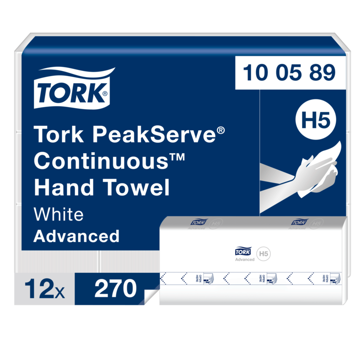 Tork PeakServe Advanced papīra dvieļi 270 salv.1 kārta, 22,5 x 20,1 cm,  H5