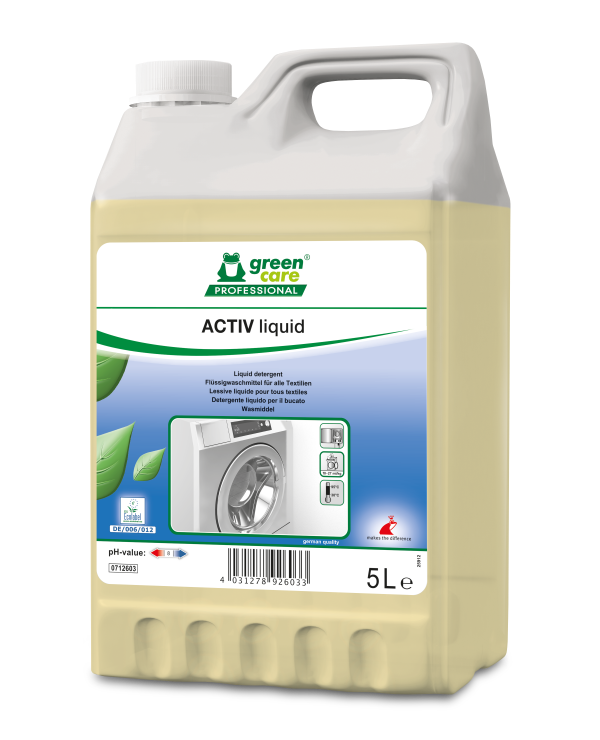 Green Care ACTIV LIQUID universāls veļas mazgāšanas līdzeklis 5L (10-27ml/kg)