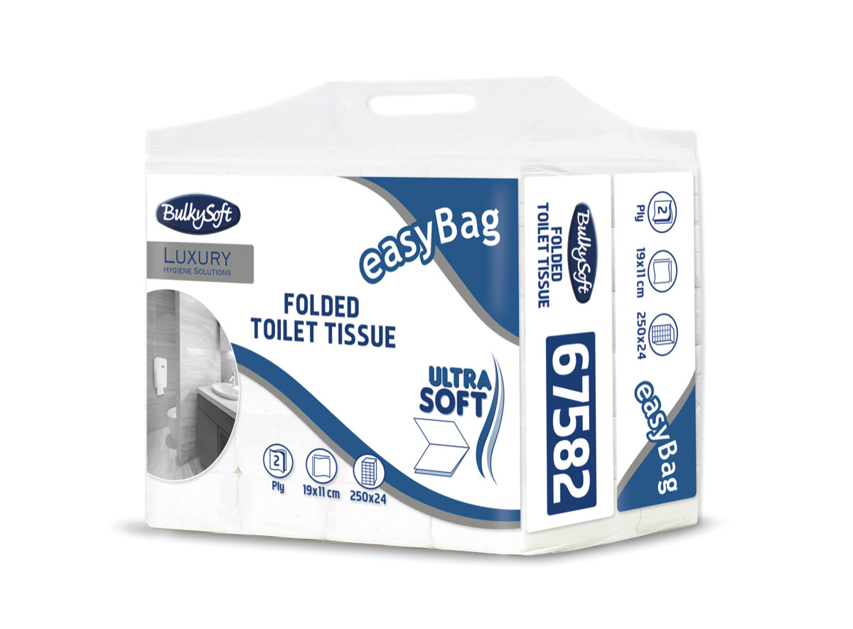 Bulkysoft Luxury bulk pack tualetes papīrs 250 salv., 19x11cm, 2 kārtas