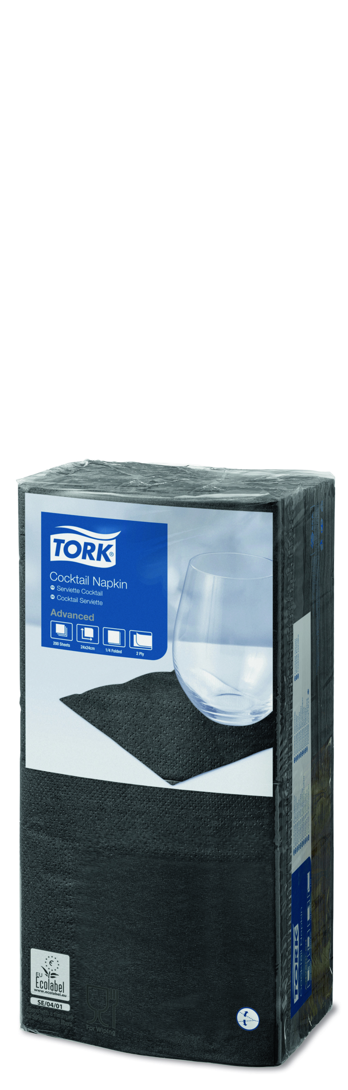 Tork Cocktail galda salvetes 24/2/200gab. melnas