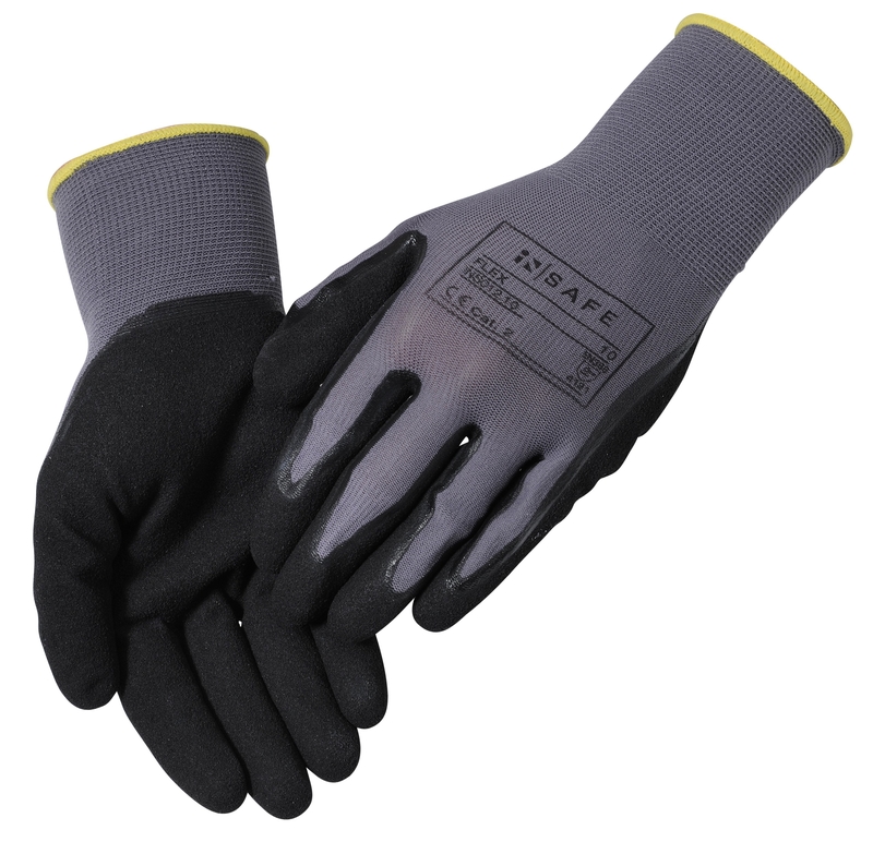 Insafe Flex трикотажные перчатки с нитриловым покрытием, CE, размер 9