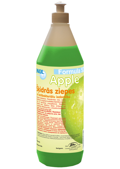 EWOL šķidrās ziepes ar antibakteriālu iedarbību, ābols, 1L