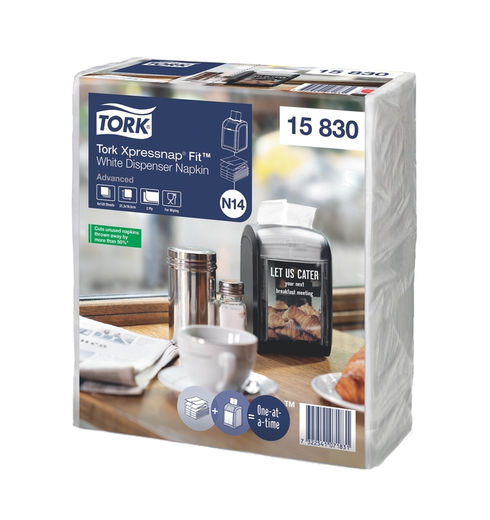 Tork Xpressnap Fit белые салфетки для дозаторов N14, 2 слоя, 720 шт.