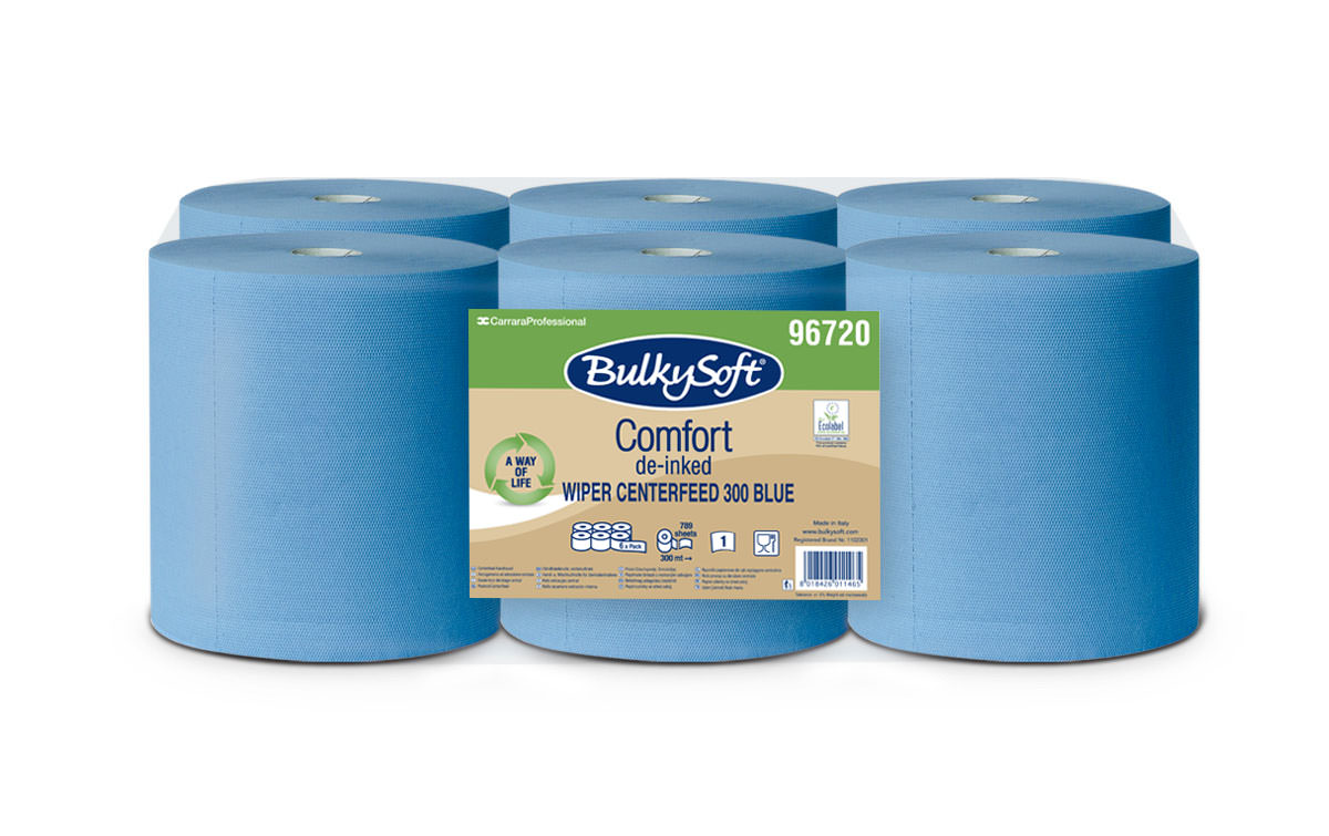 Bulkysoft Comfort синяя протирочная бумага 300м, однослойная