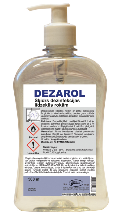 Ewol DEZAROL средство для дезинфекции рук с дозатором 500мл