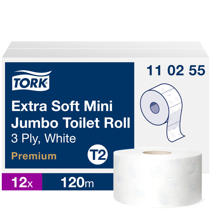 Tork Premium Mini Jumbo tualetes papīrs 120m T2, 3-slāņu., perforēts