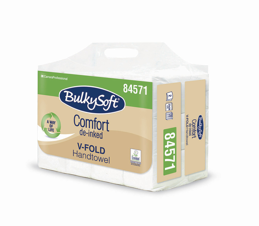Bulkysoft Comfort бумажные полотенца, V-сложения., 2-слоя, 250 шт., 21x24 см.