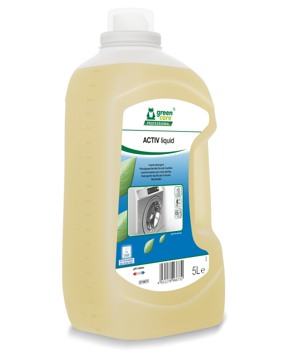 Green Care ACTIV LIQUID universāls veļas mazgāšanas līdzeklis 5L (10-27ml/kg)