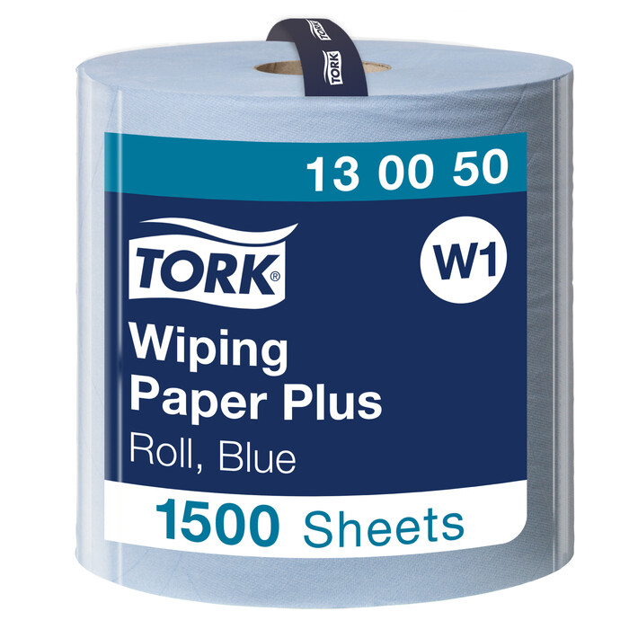 Tork Plus двуслойная протирочная бумага 510м/1500 листов, 37см, W1, синяя