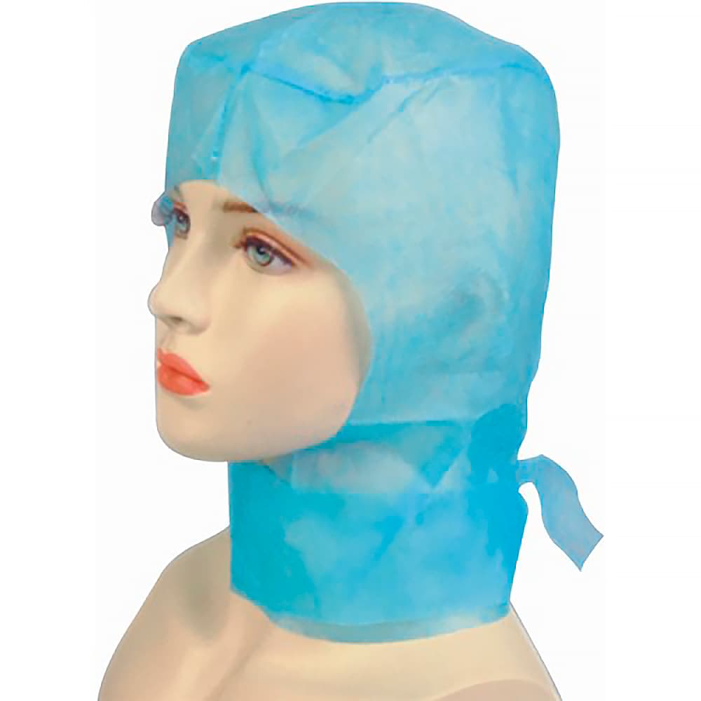 BaltLine шапочки-шлем с завязками, одноразовые синие 100 шт.