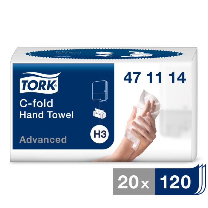 Tork C-Fold листовые полотенца H3, 120 шт., 2 слоя, 27,5 x 24см
