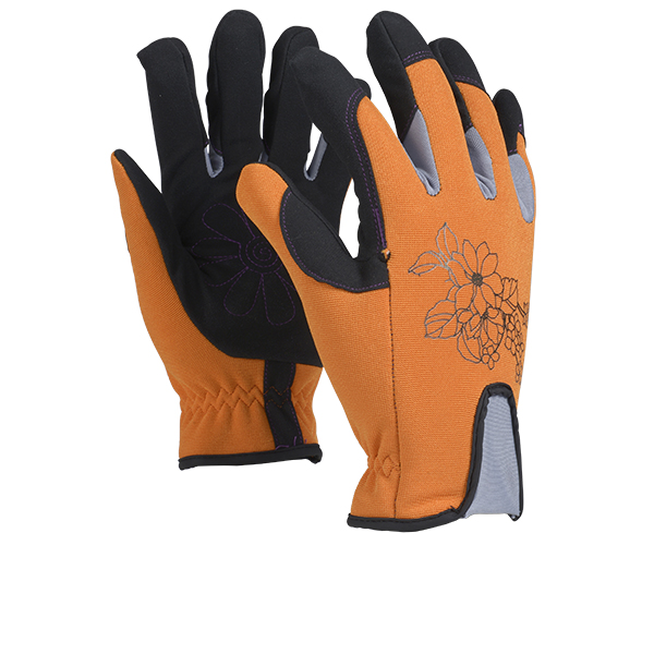 OX-ON Garden Supreme 5601 трикотажные хлопковые перчатки с синтетической кожей на ладони, оранжевые CE размер 8