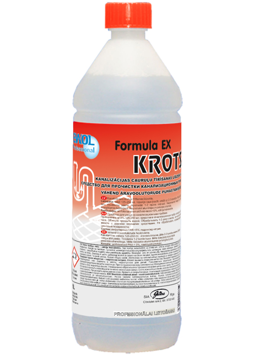 EWOL Formula EX KROTS kanalizācijas tīrīšanas līdzeklis 1L 