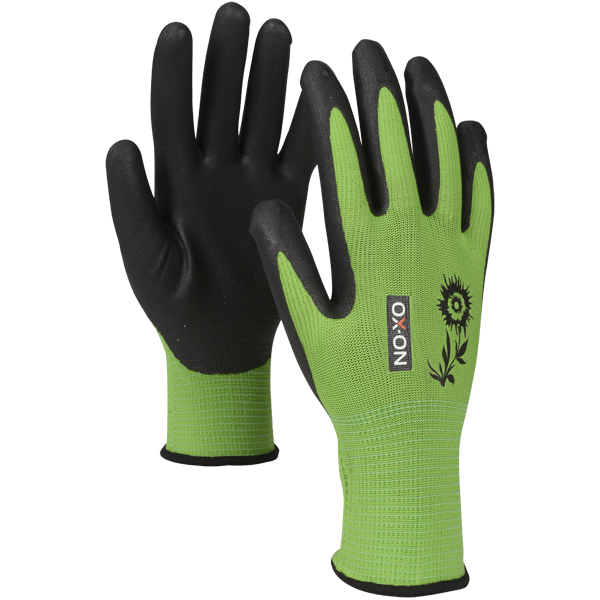 OX-ON Garden Comfort 5300 трикотажные перчатки с зеленым резиновым покрытием CE размер 8