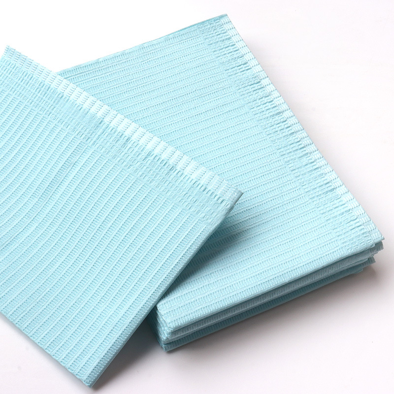 BaltLine салфетки нагрудные стоматологические 33x45 см, 2-слоя, синие, 125 шт.