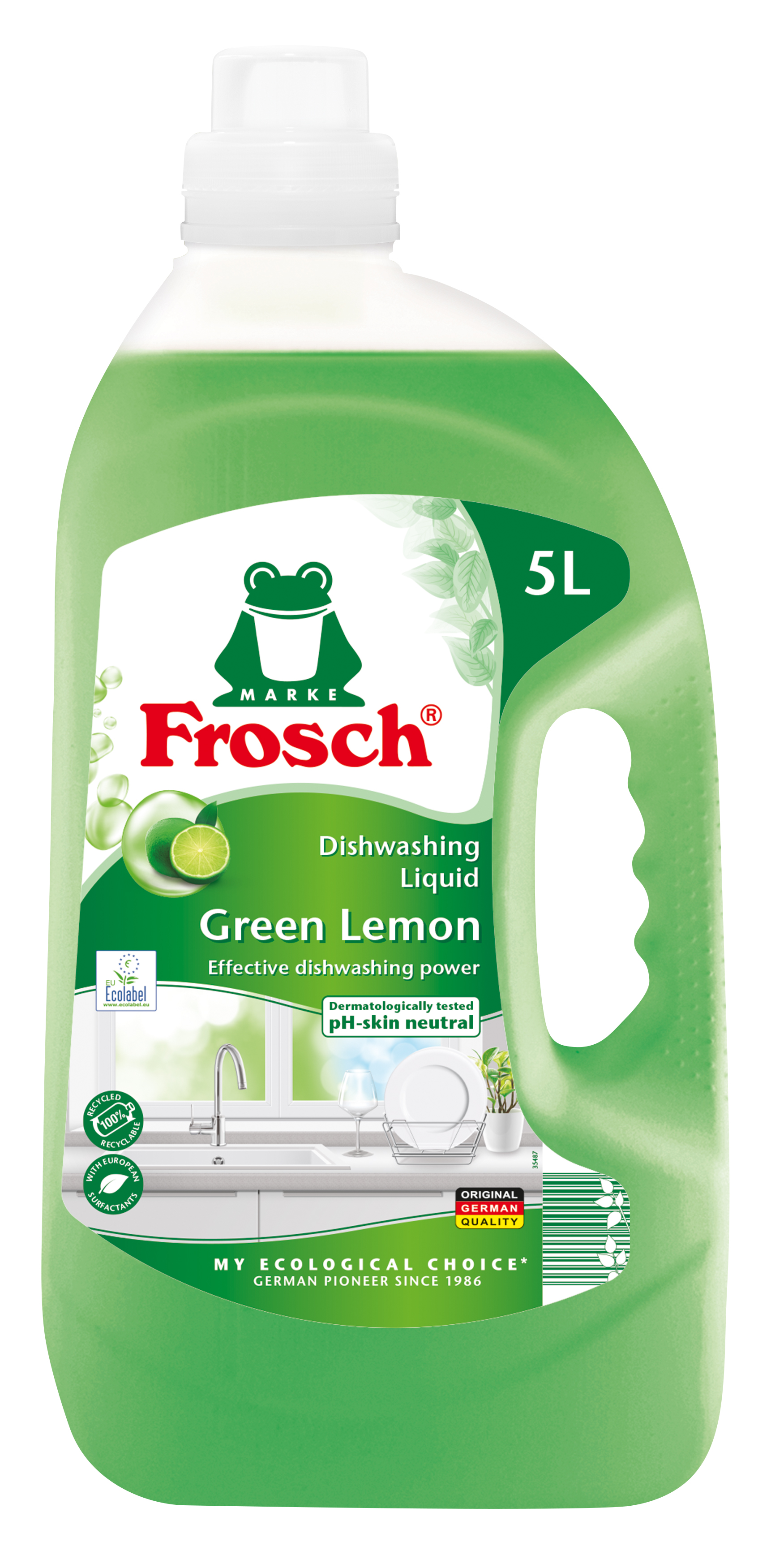 FROSCH cредство для мытья посуды, зеленый лимон 5л