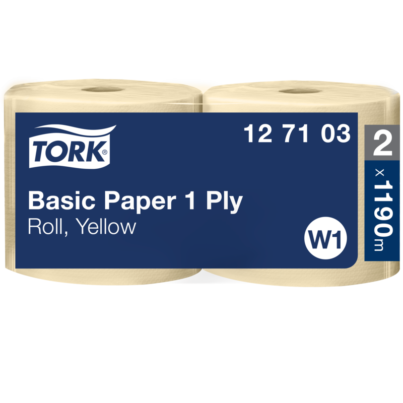 Tork Basic индустриальная бумага 1190м, 23,5 см, W1, желтая