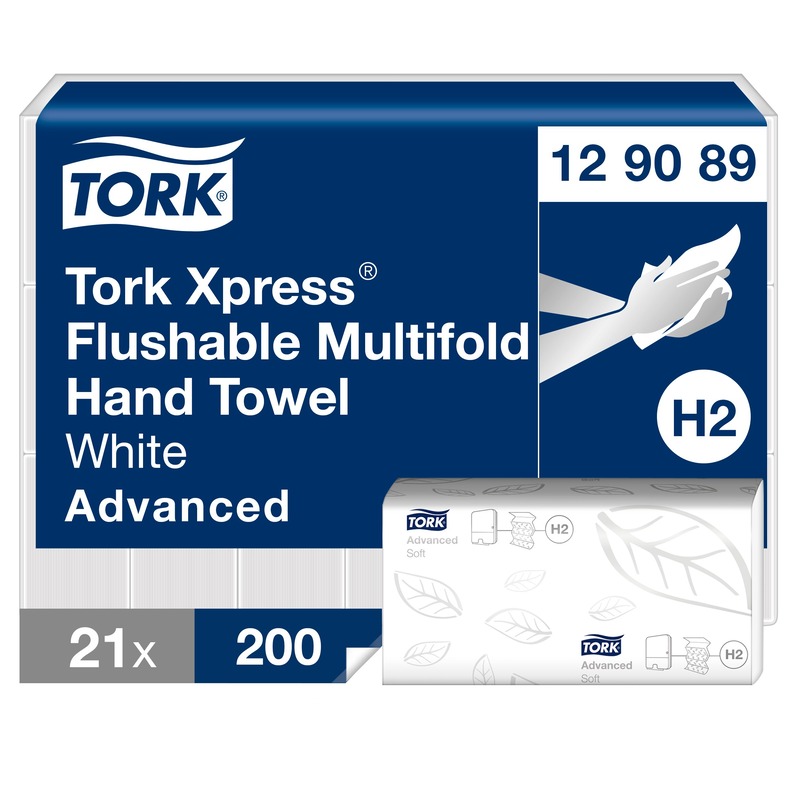 Tork Advanced tualetes podā noskalojamie papīra dvieļi Z- loc.,200 salv.,2 kārtas, H2