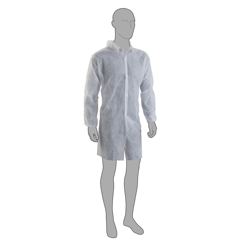 BaltLine халат PP на липучках, белый, S размер, 1 шт.  