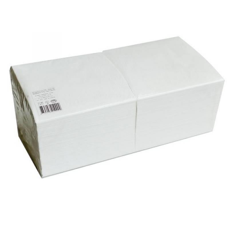 Однослойные бумажные салфетки 24x24 /400шт., белые