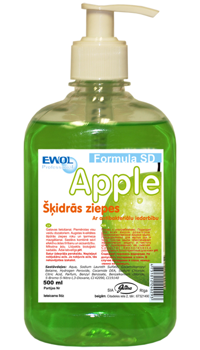 EWOL šķidrās ziepes, ābols, 500ml