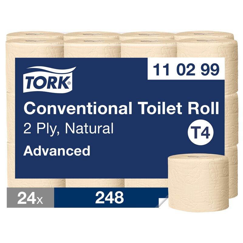 Tork Advanced туалетная бумага 2 слоя, 34,7м, 24 рулона, 248 листов, натуральный цвет, T4