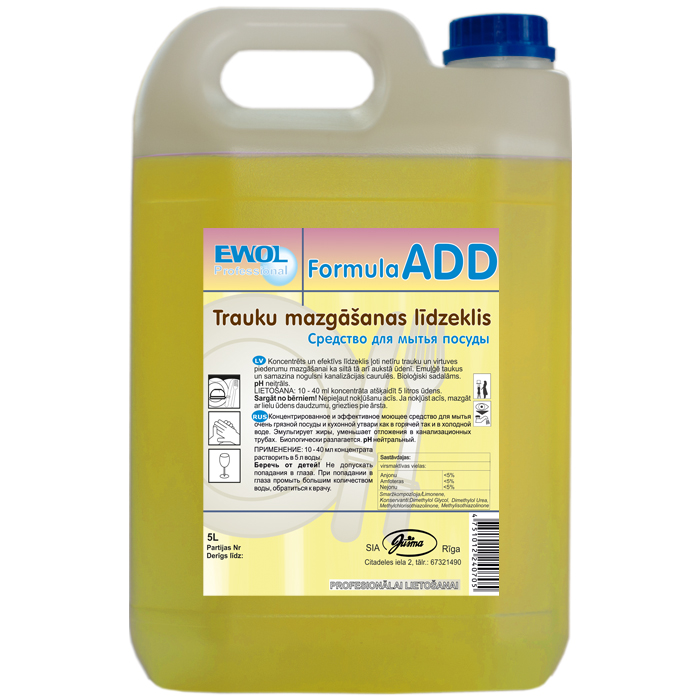 Ewol Professional Formula ADD trauku mazgāšanas līdzeklis, 5L