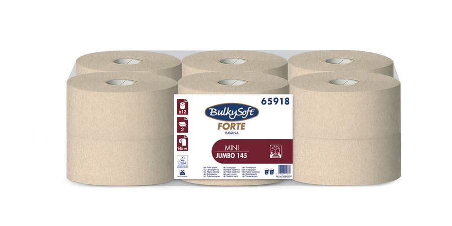 Bulkysoft Forte Havana Mini Jumbo tualetes papīrs 145m, 2-slāņu