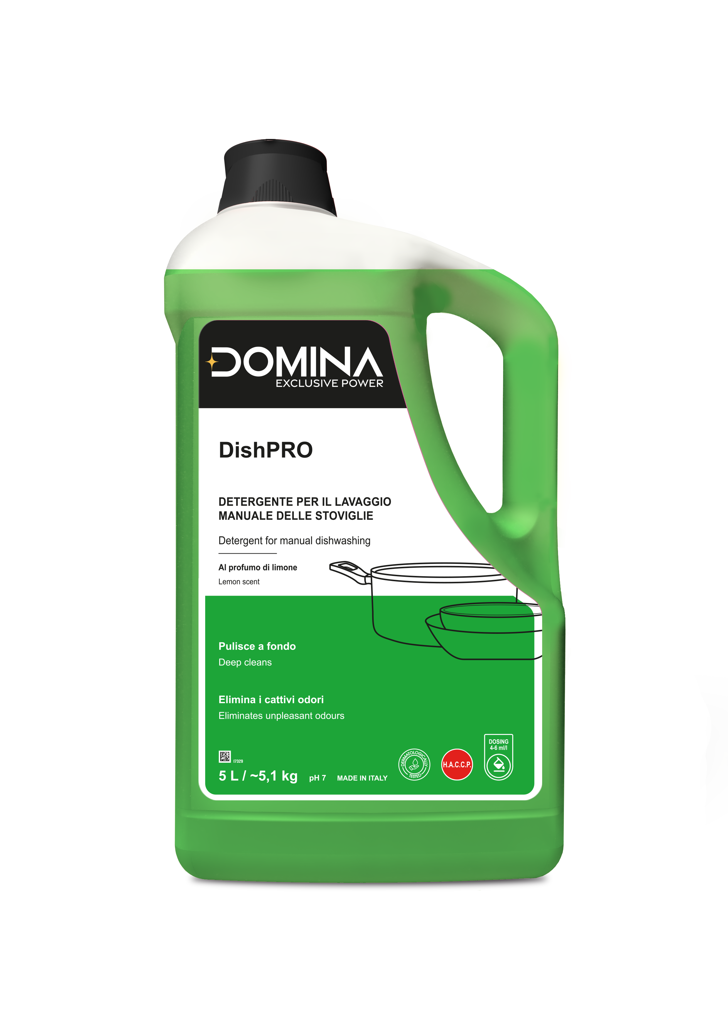 DOMINA DishPRO koncetrēts trauku mazgāšanas līdzeklis, citrons, 5L