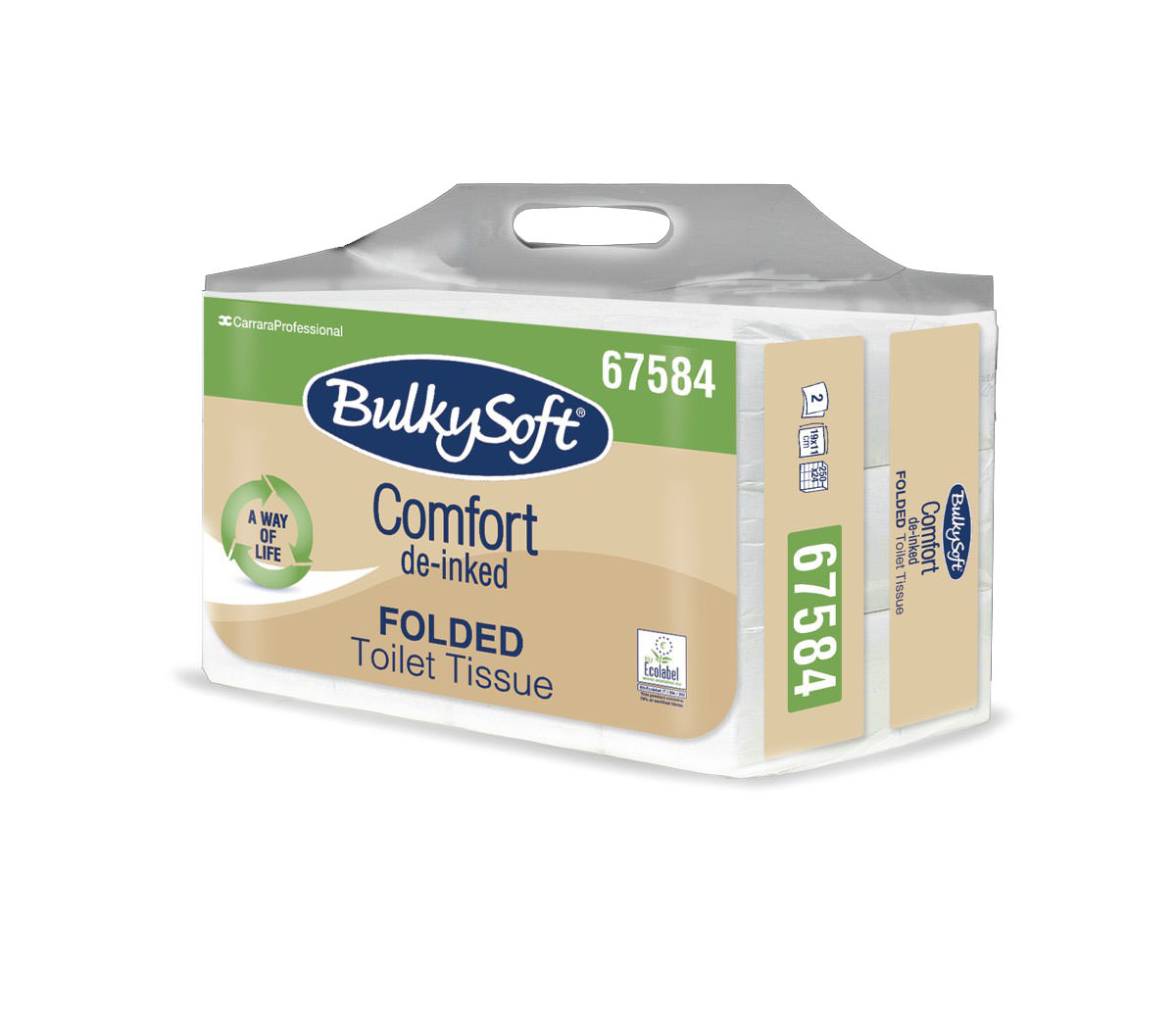 Bulkysoft Comfort Bulk Pack туалетная бумага 250 салф. 19x11см, 2 слоя