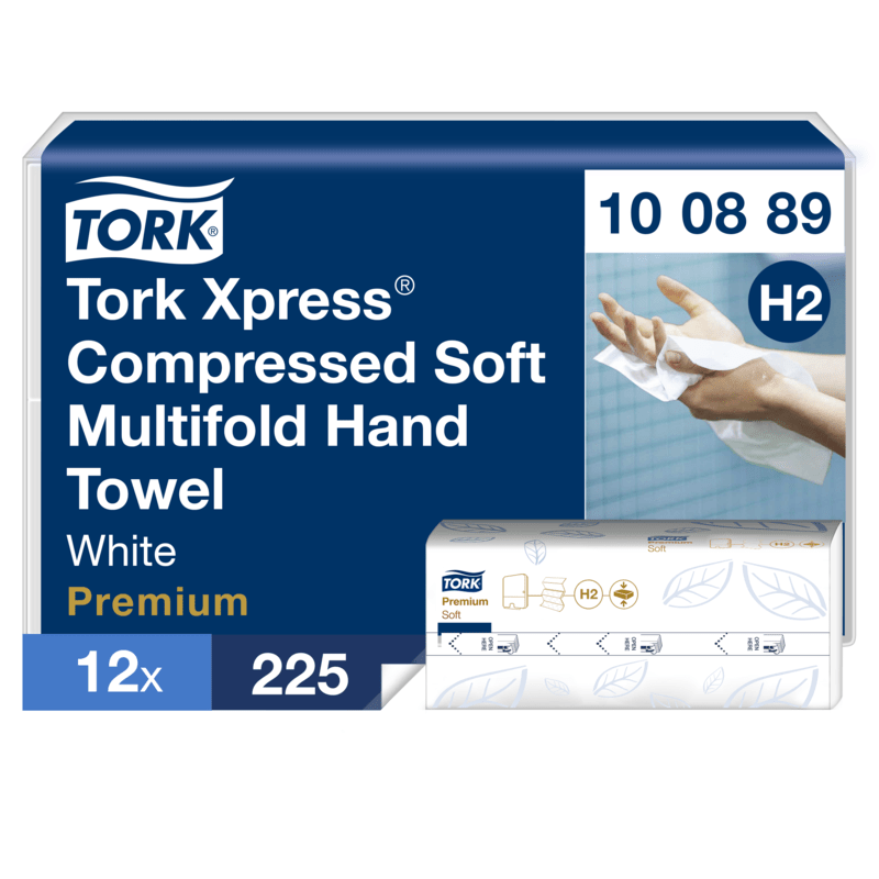 Tork Xpress Premium сжатые салфетки для рук Z сложения 225 шт.,2 слоя, 24 x21,2см H2