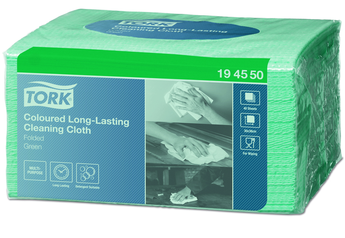 Tork Premium absorbējošas tīrīšanas drānas zaļas 30x38cm, 40 gab. W8