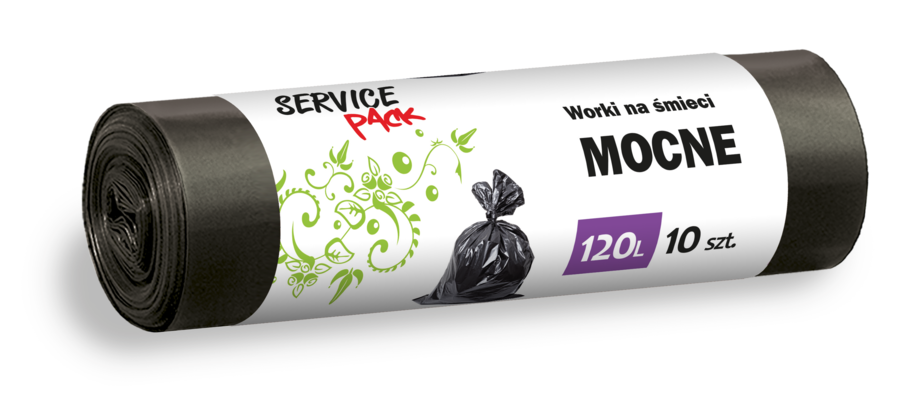 Мешки для мусора 120л, 10 шт. 69 x 105 см, 26 мкр , LDPE, черные