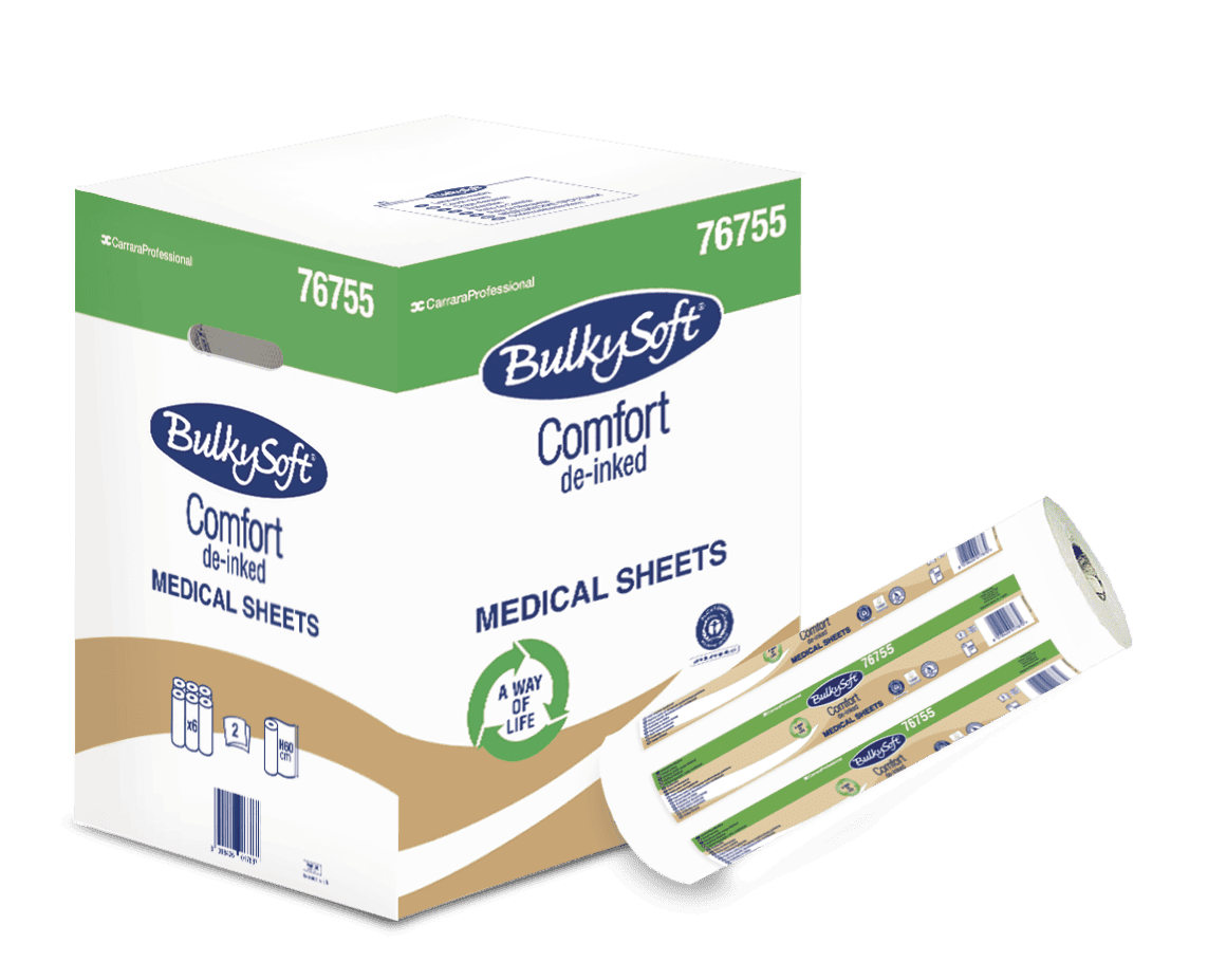 Bulkysoft кушетная простыня с перфорацией, 147 листов, 60см x 50м, 2 слоя, белая