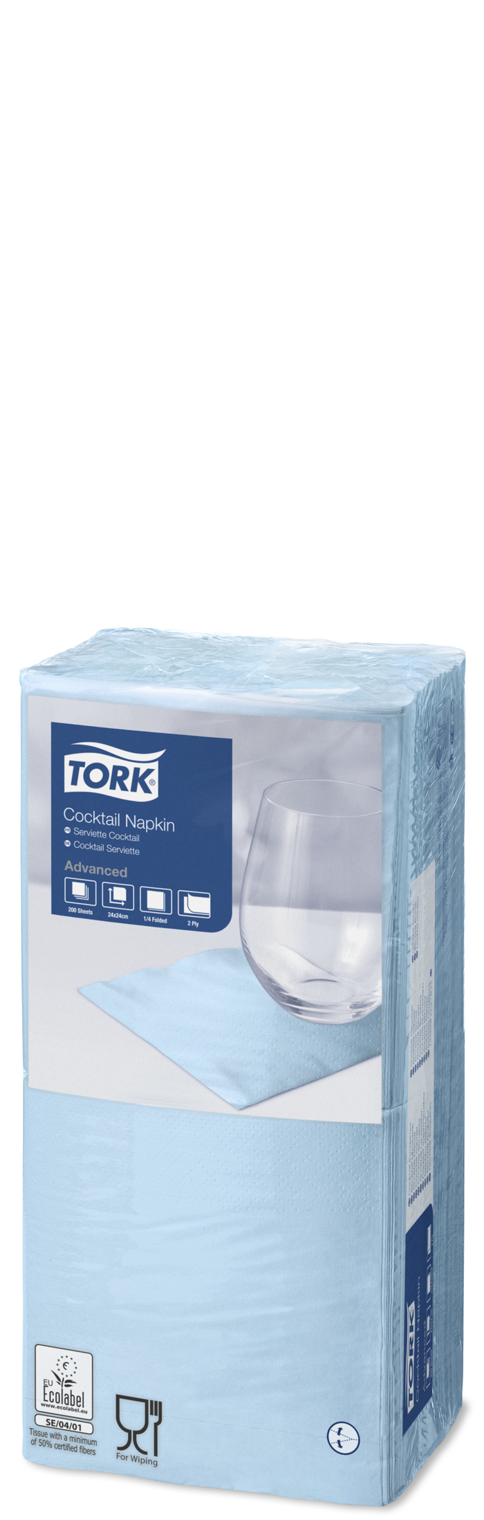 Tork Cocktail салфетки светло голубые 24 х 24 см