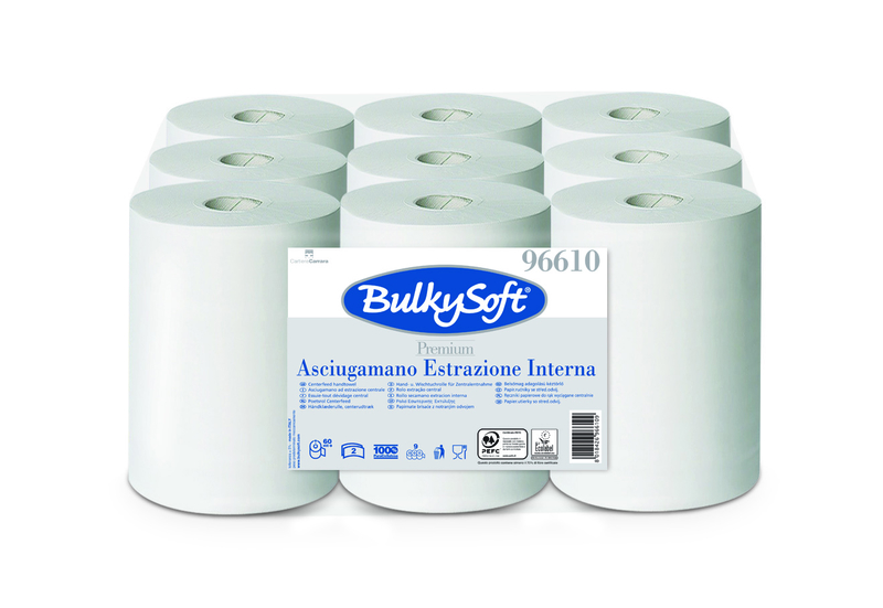 Bulkysoft Premium двухслойные бумажные полотенца 60 м, белые