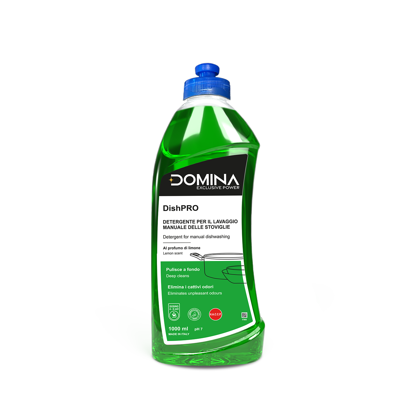 DOMINA DishPRO koncetrēts trauku mazgāšanas līdzeklis, citrons, 1L