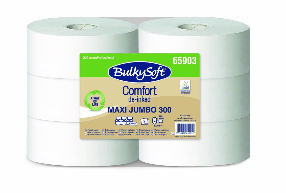 Bulkysoft Comfort Maxi Jumbo tualetes papīrs 300m, 2 kārtas, balts, 790 loksnes