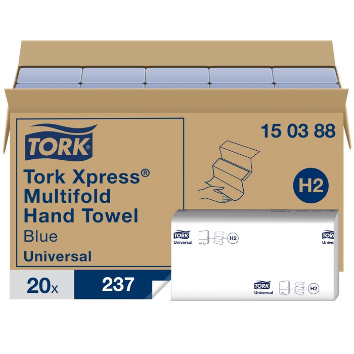 Tork Universal Z-fold zili roku dvieļi 237 salv. 2-kārt. 23.4x21,3cm (adv H2)