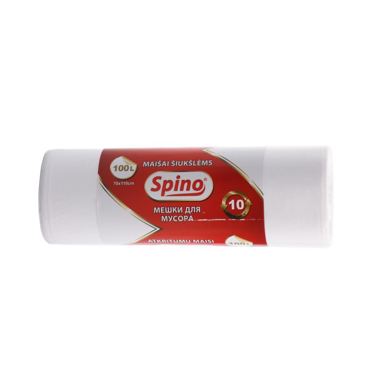 Мешки для мусора HDPE 100л, 70x110см, 10 шт., белые