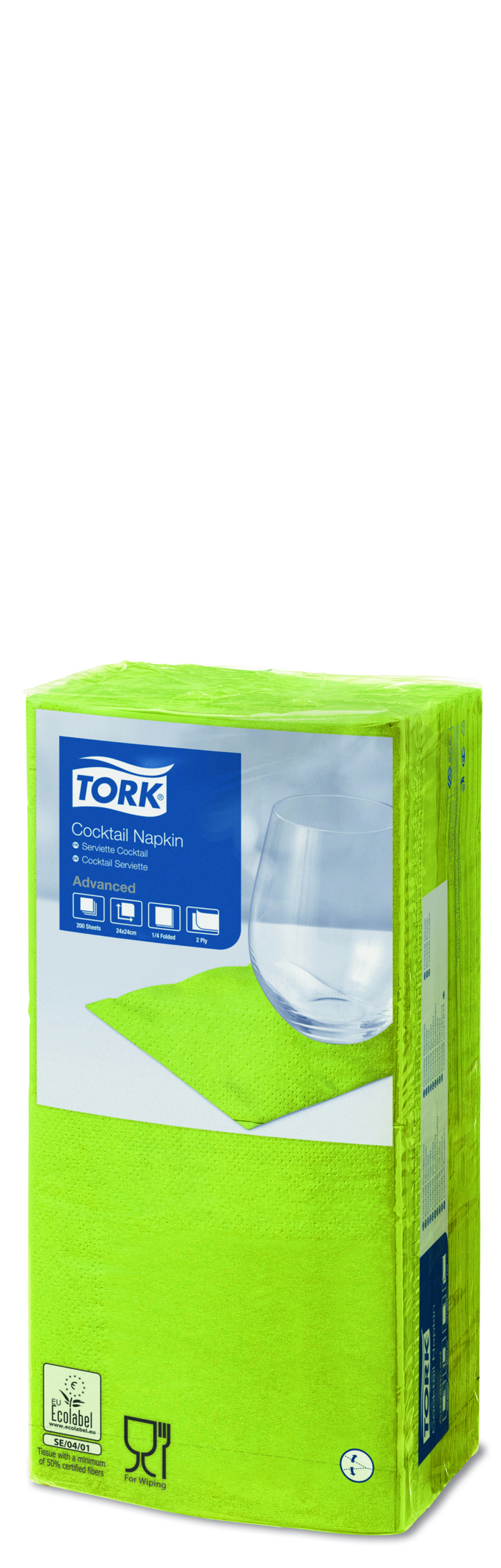 Tork Cocktail galda salvetes 24/2/200gab. laima krāsas